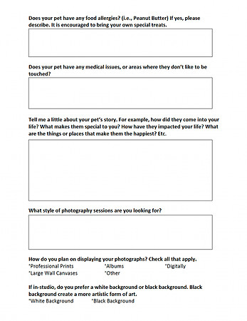 PET PHOTOGRAPHY QUESTIONAIR (PAGE 2)